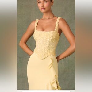 Yellow Sequin Embellished corset Dress